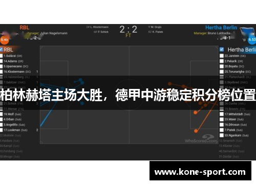 柏林赫塔主场大胜，德甲中游稳定积分榜位置